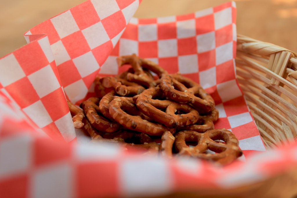 Vegan pretzels on a plate